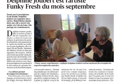 Article de journal Delphine Joubert est l'artiste Funky Fresh du mois de septembre